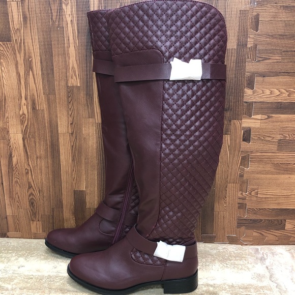 JUSTFAB Burgundy Keswick WC Flat Boots Size 7.5 - Picture 5 of 15